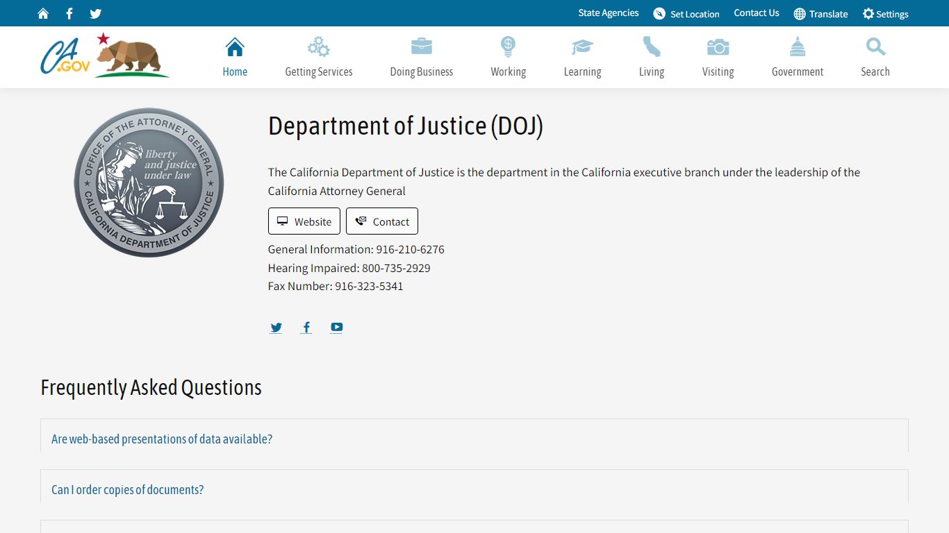 Agency Details | www.ca.gov - California